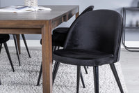 Spisegruppe Slider & Velvet rektangulær 170 x 95 2-pakk – natur og svart