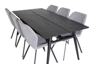 Spisegruppe Sleek & Gemma 195 x 95 2-pakk – svart og grå