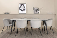 Spisegruppe Berit & Jimmy 195 x 90 – grå og hvit