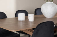 Spisestol Polar & Piazza 2-pakk + Rektangulært spisebord 180 x 90 – svart og mocca