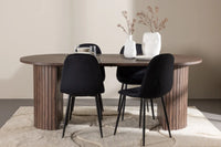 Spisestol Polar & Härön 2-pakk + Spisebord ovalt 200 x 90 – svart og mokka
