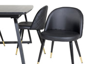 Spisestol Velvet & Inca 2-pakk + Rektangulært spisebord 160 x 85 – svart