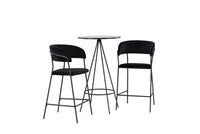 Barstol Lui & Bistro 2-pakk + barbord ⌀60 – svart