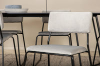 Spisestol Kenth & Petra 2-pakk + Rektangulært spisebord 190 x 90 – grå og svart