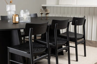 Spisegruppe Bootcut & Montros Oval 230 x 115 + 2-pakk spisestoler – svart