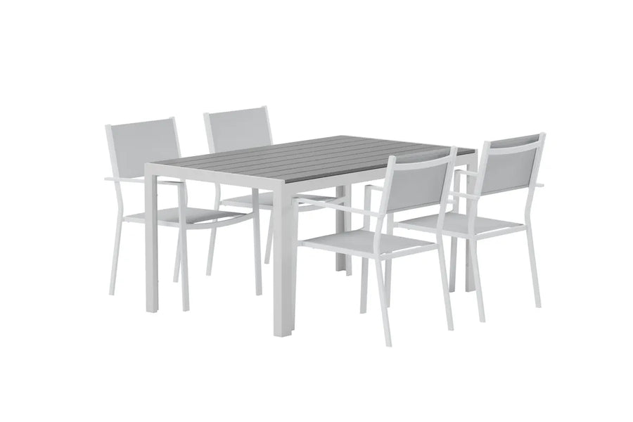 Spisegruppe Break & Copacabana 150 x 90 + spisestoler 2-pakk – grå