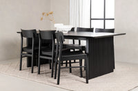 Spisestol 2-pakk + rektangulært spisebord 200 × 100 – svart