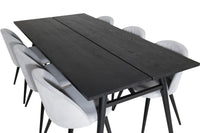 Spisegruppe Sleek & Velvet 195 x 95 2-pakk – svart og lys grå