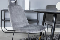 Spisestol Muce & Dipp 2-pakk grå + Rundt spisebord ⌀115 – grå og svart