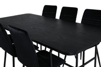 Spisegruppe Uno & Windu 200 x 90 + 2-pakk – svart