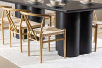 Spisegruppe Alfons & Olivia rektangulær 210 x 100 – beige og svart