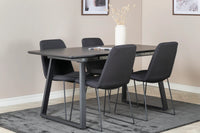 Spisestol Muce & Inca 2-pakk + Rektangulært spisebord 160 x 85 – svart
