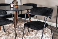 Spisestol Arrow & Plaza 2-pakk + Spisebord rundt ⌀100 – svart