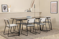 Spisestol Kenth & Petra 2-pakk + Rektangulært spisebord 190 x 90 – grå og svart