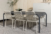 Spisegruppe Borneo & Peking 200 × 100 + 2-pakk spisestoler – svart og beige