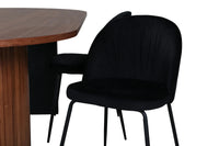 Spisegruppe Bianca og oval 2-pakk 200 x 90 – svart og valnøtt