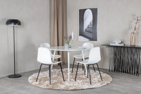 Spisestol Arctic & Plaza 2-pakk + Spisebord rundt ⌀100 – hvit