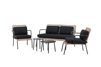 Sofagruppe Paola – svart og natur