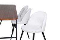Spisebord Uno & Velvet rektangulært 200 x 90 + spisestol 2-pakk – natur og fløte