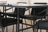 Spisestol 2-pakk + Rektangulært spisebord 200 x 90 – svart