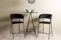 Barstol Lui & Bistro 2-pakk + barbord ⌀60 – svart