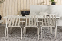 Spisebord Lina & Peking rektangulært 200 x 90 + Spisestol 2-pakk – beige