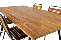 Spisebord 200 × 100 + spisestol 2-pakk – natur