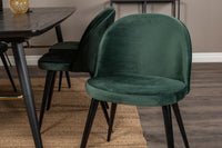 Spisegruppe rektangulær Gold & Velvet 180 x 85 2-pakk – svart og grønn