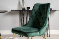 Spisegruppe Dipp & Velvet Deluxe Rund ⌀115 + 2-pakk spisestoler – svart og grønn