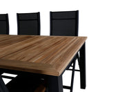 Posisjonsstol Panama 2-pakk + Rektangulært spisebord 224 x 100 – svart
