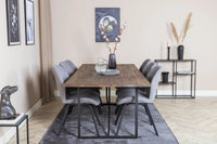 Spisestol Gemma & Padang 2-pakk + Spisebord 250 x 100 – grå og natur