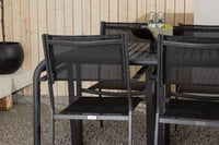 Spisestol Copacabana & Borneo 2-pakk + Rektangulært spisebord 200 × 100 – svart
