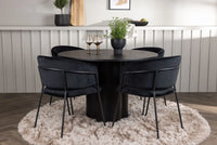 Spisegruppe Olivia rund ⌀110 + 2-pakk spisestoler – svart