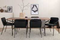 Spisestol Tvist & Uno 2-pakk – svart + Rektangulært spisebord 200 x 90 – natur