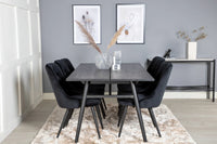 Spisegruppe Sleek & Velvet Deluxe 195 x 95 2-pakk – svart