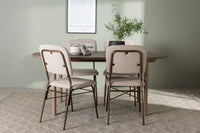 Spisegruppe Seda & Andy 2-pakk + Ovalt spisebord 180 x 90 – beige og natur