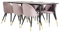 Spisegruppe 2-pakk 180 x 90 – svart og støvrosa