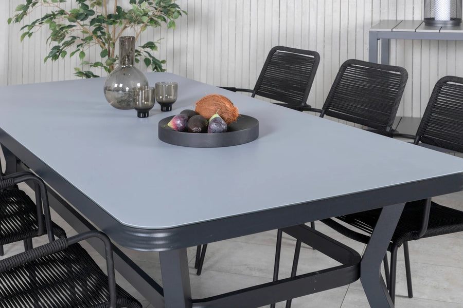 Spisegruppe Virya & Lindos 200 × 100 2-pakk – svart