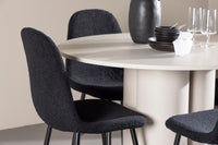 Spisestol Polar & Olivia 2-pakk + Spisebord rundt ⌀110 – svart og beige