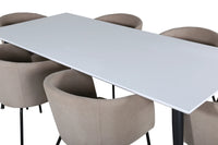 Spisegruppe Berit & Jimmy 195 x 90 – beige og hvit