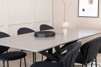 Spisestol 2-pakk og spisebord rektangulært 180 x 90 – svart