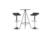 Barstol Jonna & Bistro 2-pakk + barbord ⌀60 – svart