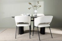 Spisegruppe oval 2-pakk 180 x 90 – offwhite og svart