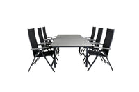 Posisjonsstol Albany & Levels 2-pakk + Spisebord 160 x 100 – svart