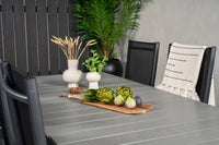 Spisebord Levels & Break 229 × 100 + posisjonsstoler 2-pakk – svart