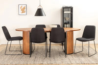 Spisestol Muce & Bianca 2-pakk – svart + Spisebord ovalt 200 x 90 – valnøtt