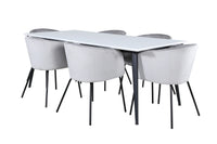 Spisegruppe Berit & Jimmy 195 x 90 – grå og hvit