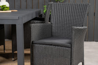 Relaxstol Copacabana & Marbella 2-pakk + Spisebord rektangulært 160 x 100 – svart