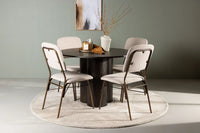 Spisegruppe Olivia & Seda ⌀110 2-pakk – mokka og beige