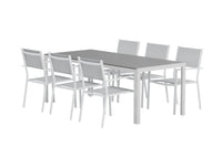 Spisegruppe Break & Copacabana 205 x 90 + spisestol 2-pakk – grå